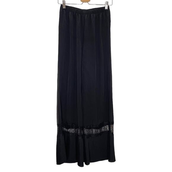 Sleeping With Jacques Black Silk Wide Leg Osiris Pants - 4 - Picture 2 of 12